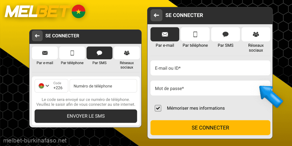 Connectez-vous à votre compte Melbet